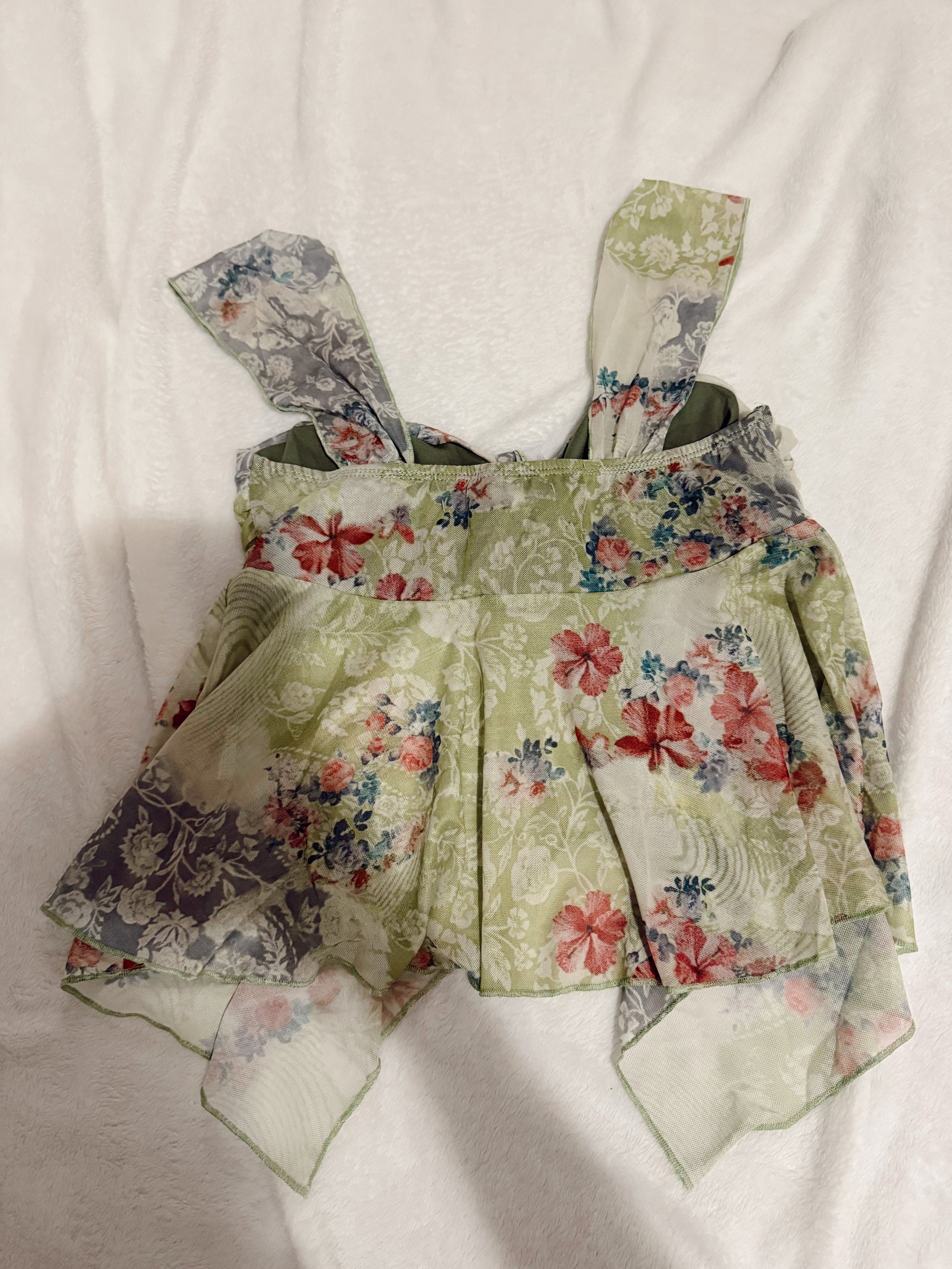Lacy Frayed Babydoll Flutter Tie Top