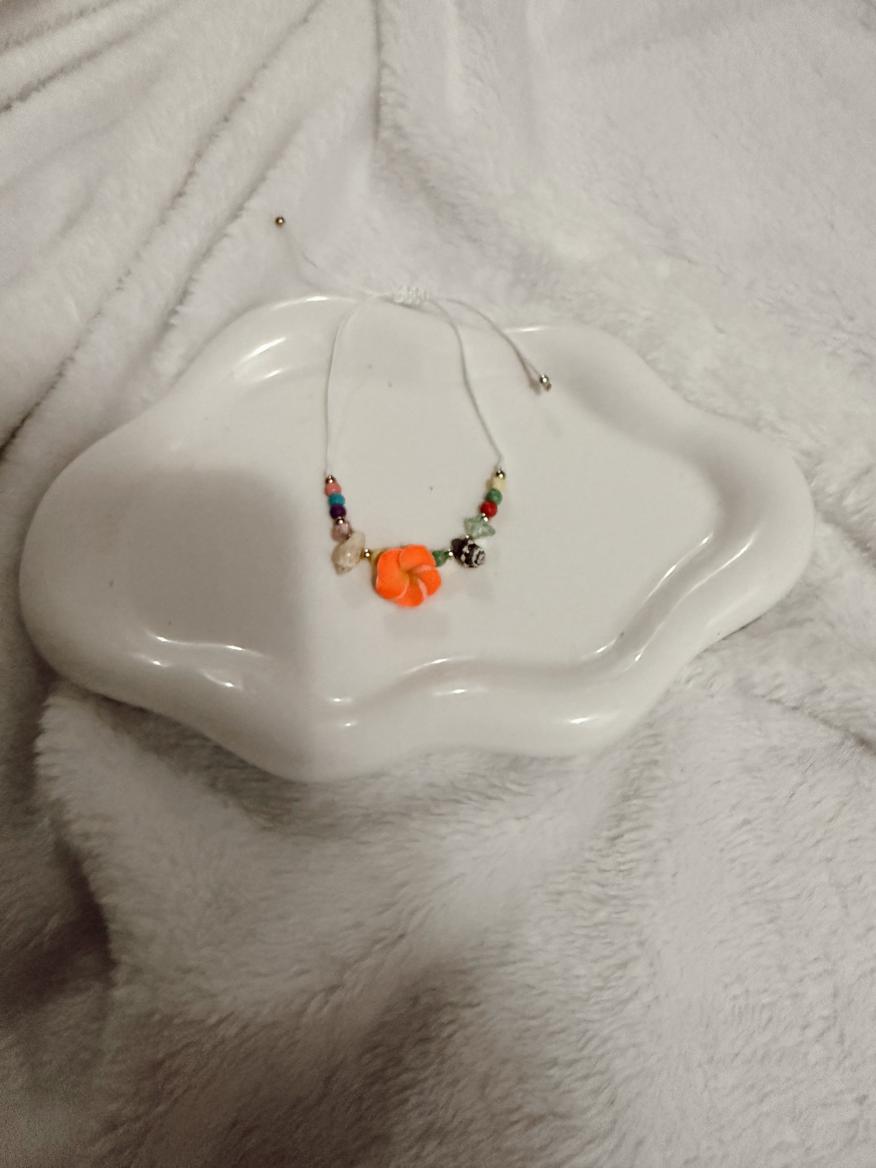 Adjustable Island Hibiscus Seashell Beaded String Bracelet